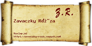 Zavaczky Róza névjegykártya